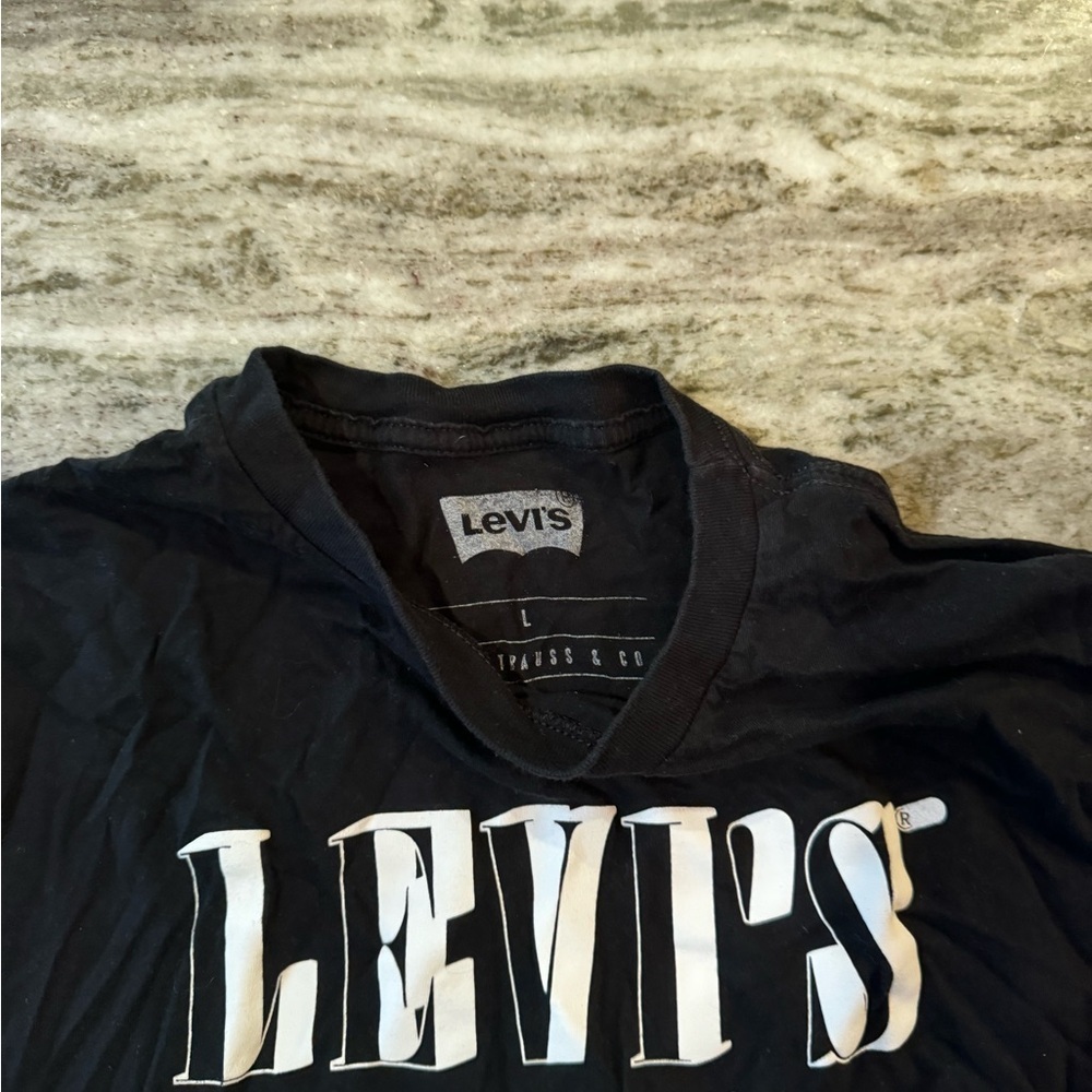 Levi’s Mens Short Sleeve Black T-Shirt Size Large - Picture 2 of 2